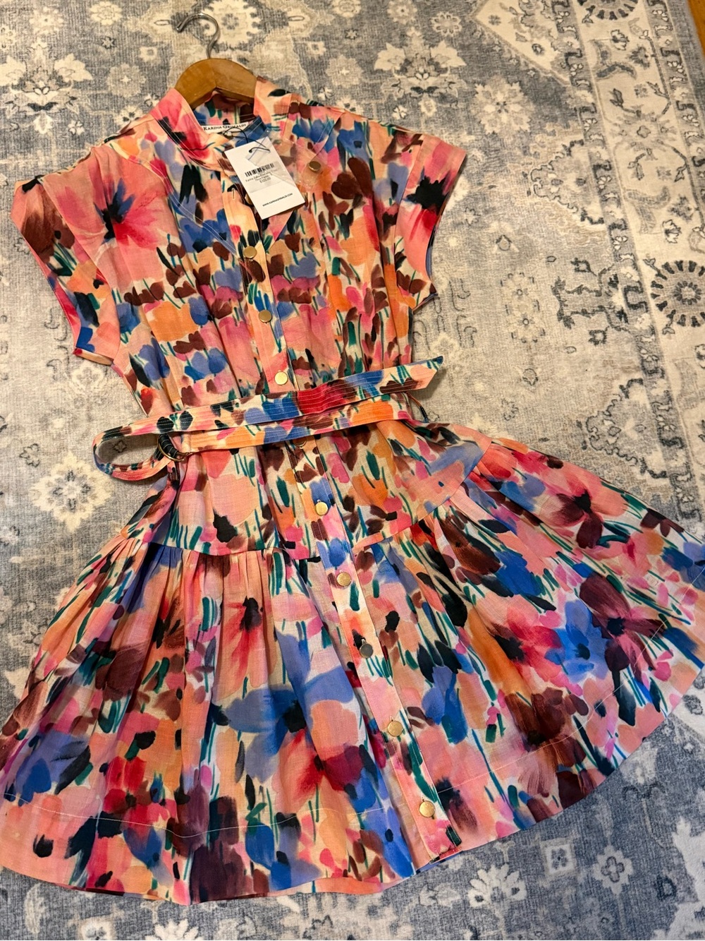 Karina Grimaldi - Zellie Print Mini Dress floral fiesta Belted